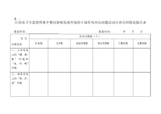 自查自纠情况报告表