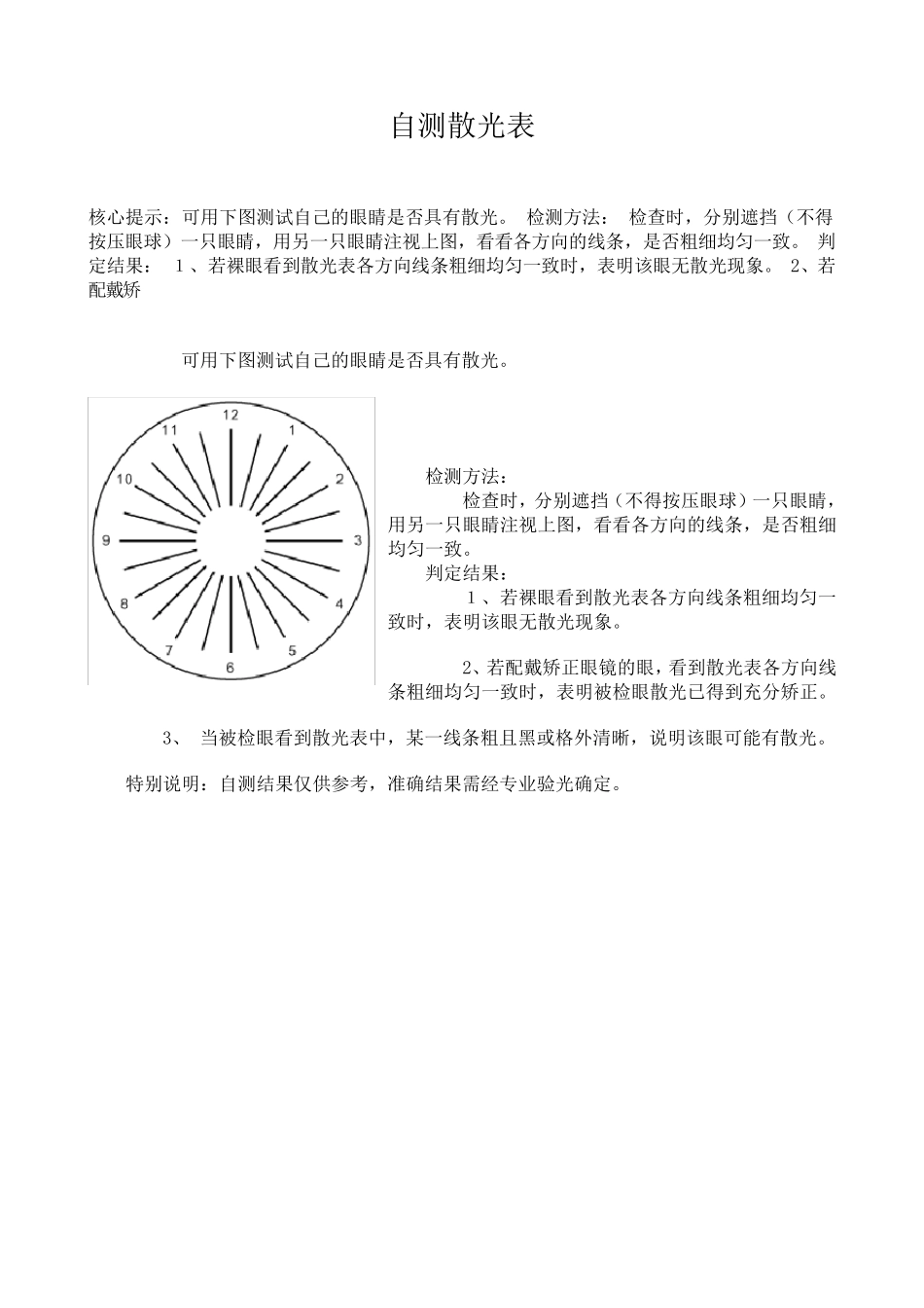 自测视力表(简E字表、C字表、散光表)_第3页