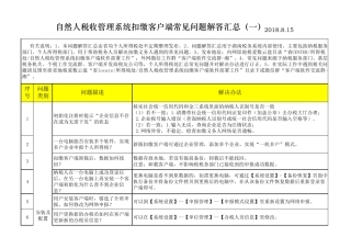自然人税收管理系统扣缴客户端常见问题解答汇总