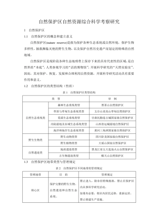 自然保护区科学考察
