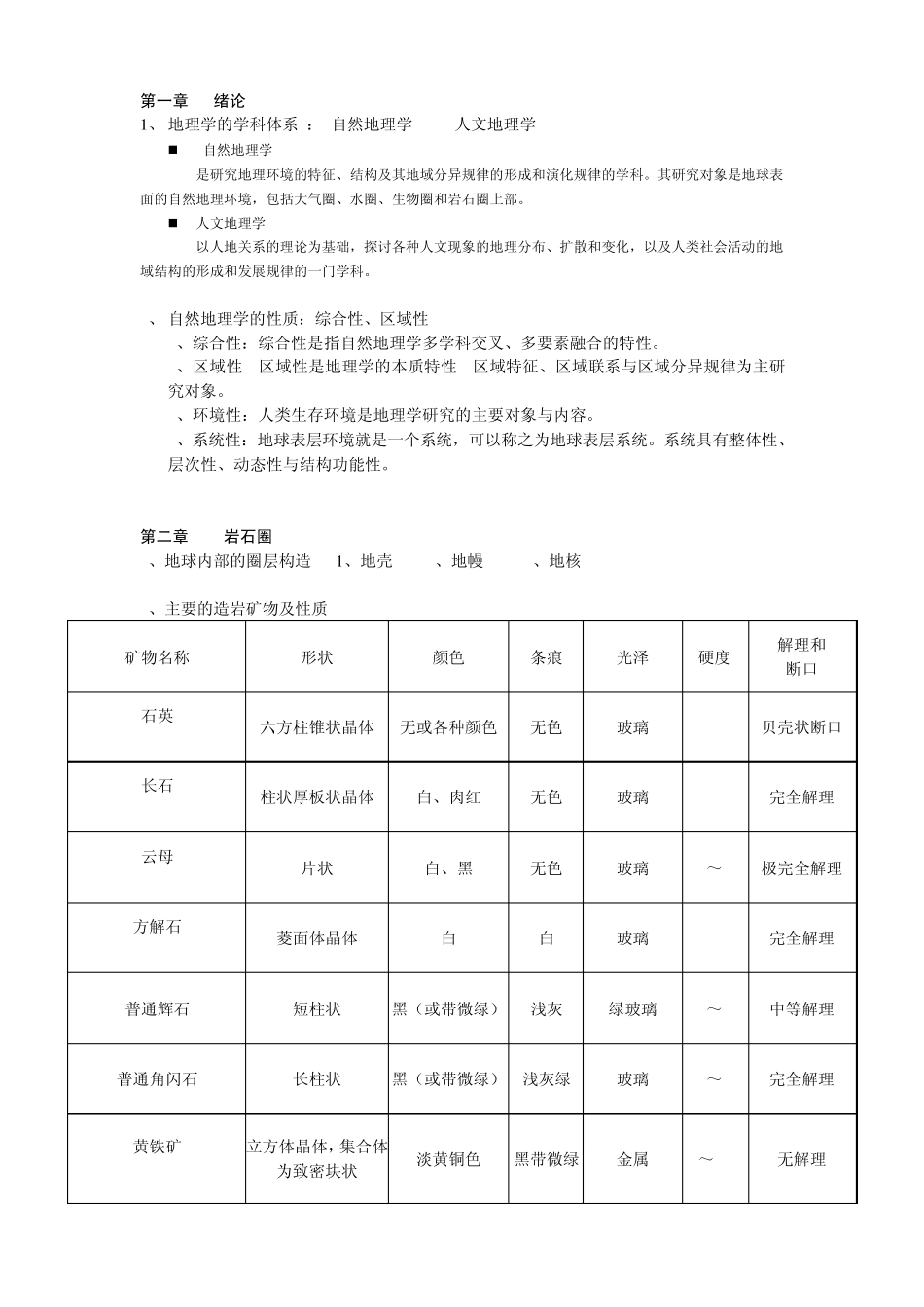 自然地理学期末复习资料大全_第1页