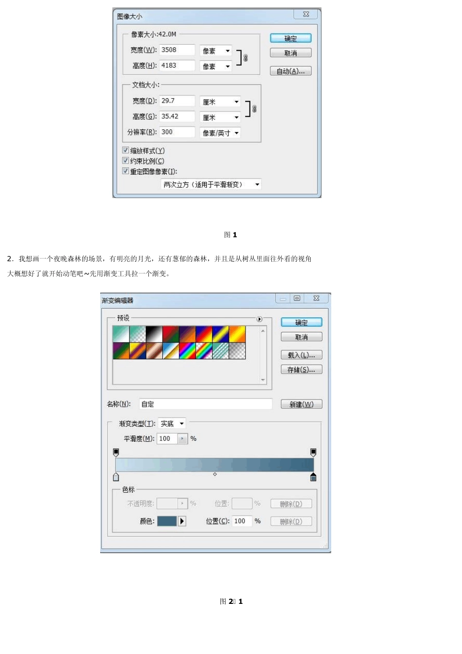 自然场景绘画教程《夜森林》_第2页