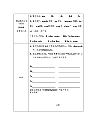 自然拼读初级班作业条110