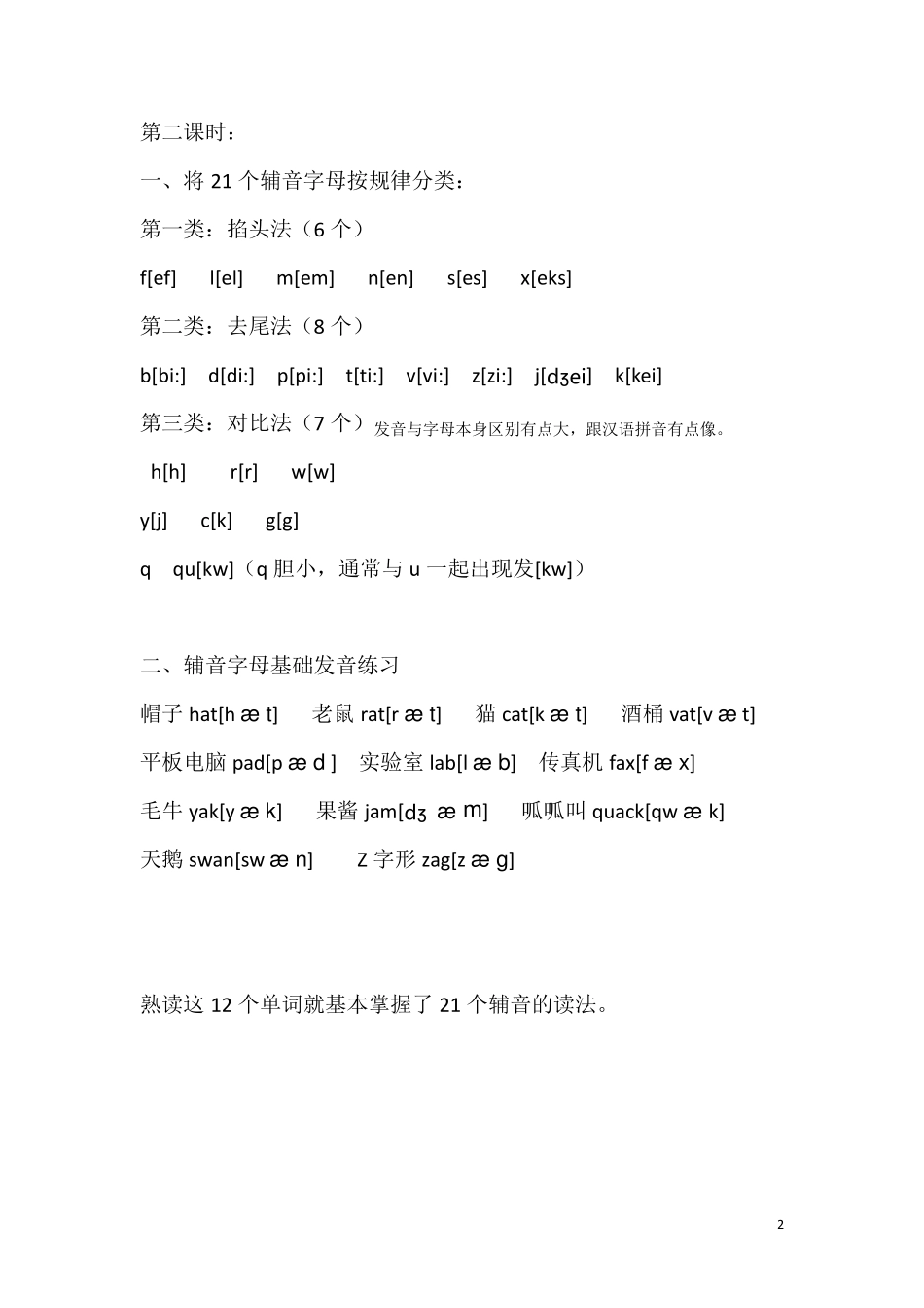 自然拼读法实用教案_第2页