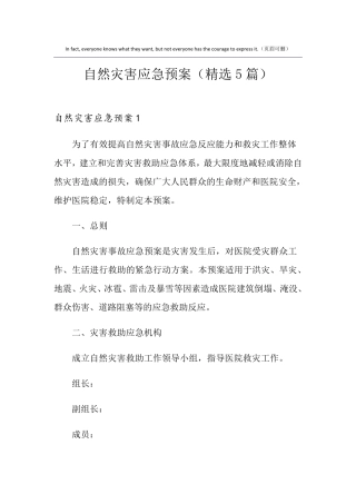 自然灾害应急预案(5篇)
