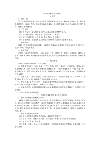 自然灾害救助应急预案