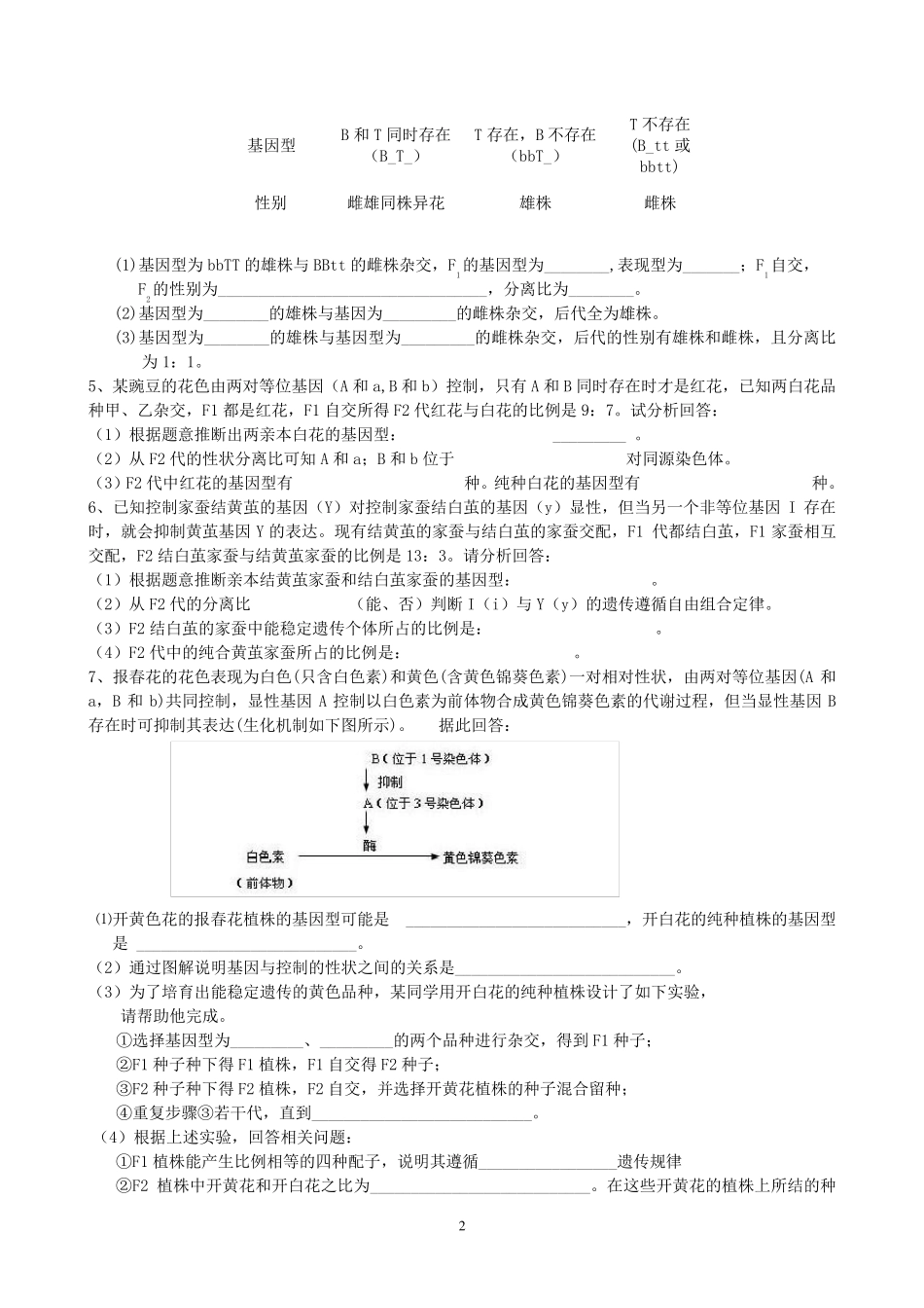 自由组合定律的应用9331的变式及训练解析_第2页