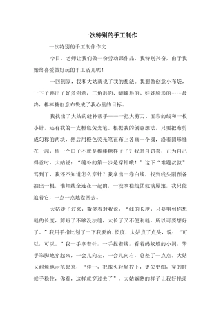 一次特别的手工制作