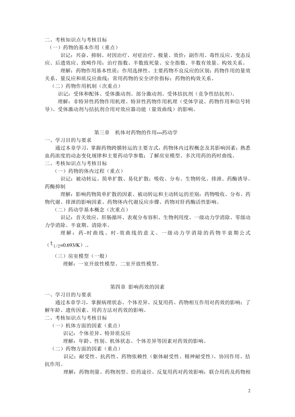 自考06831药理学大纲_第2页