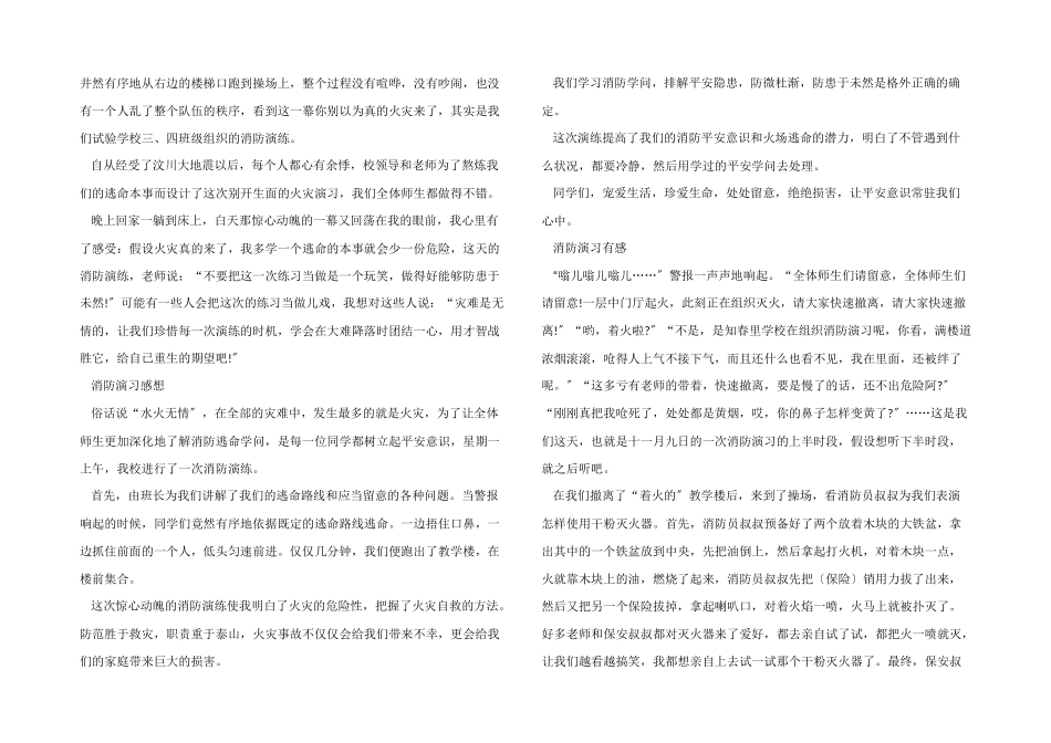 一次精彩的消防演习感想_第2页