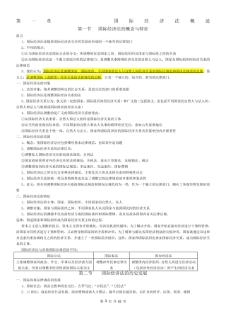 自考《国际经济法概论》复习资料(余劲松教材版)