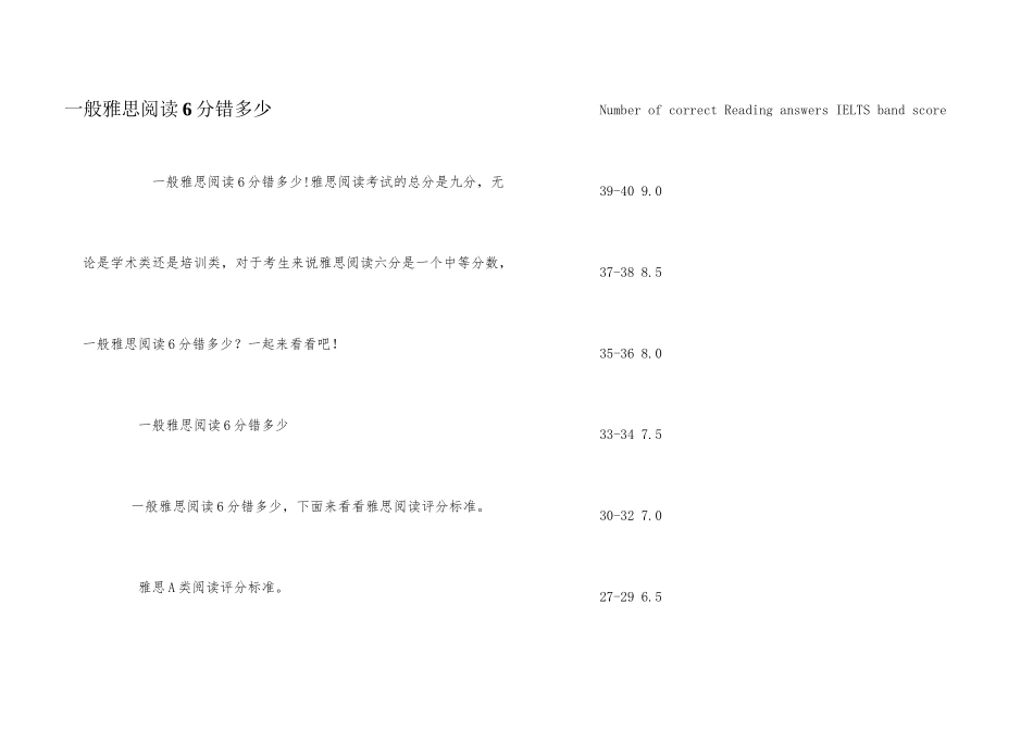 一般雅思阅读6分错多少_第1页