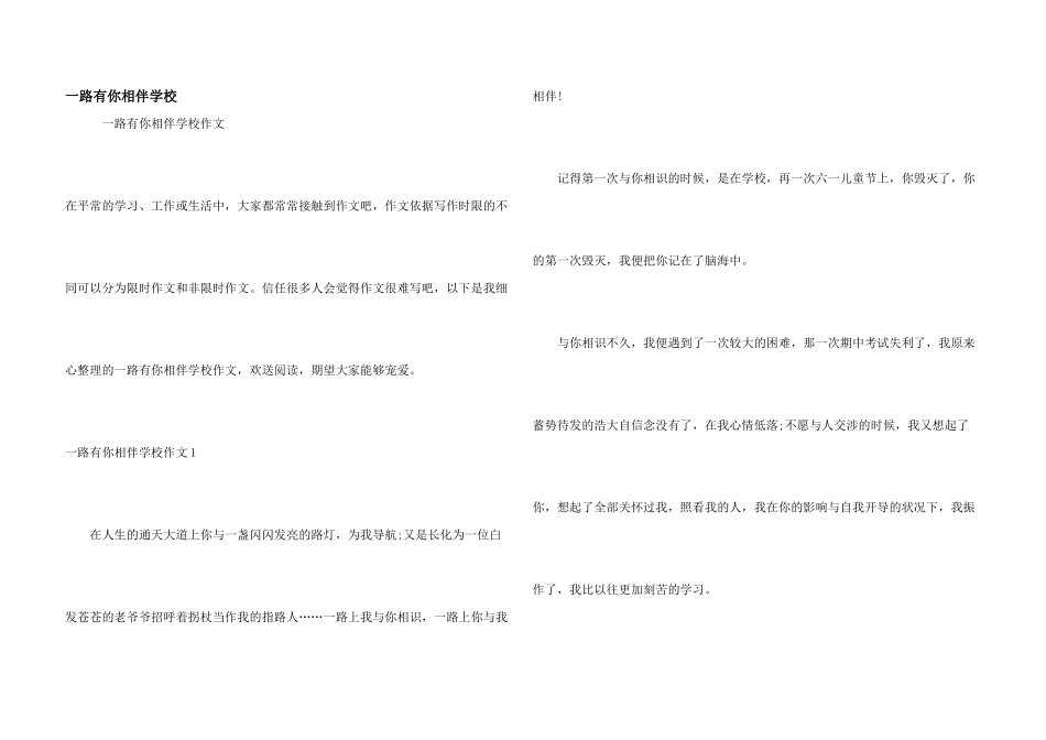 一路有你相伴小学_第1页