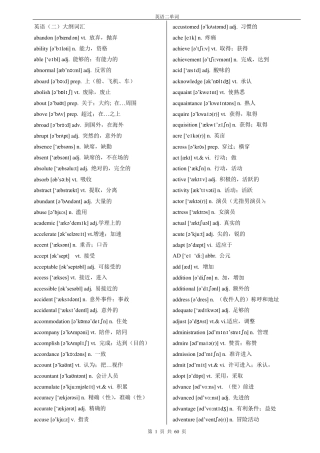 自考《英语二》单词总汇(带音标)