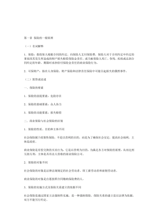 自考保险法重点