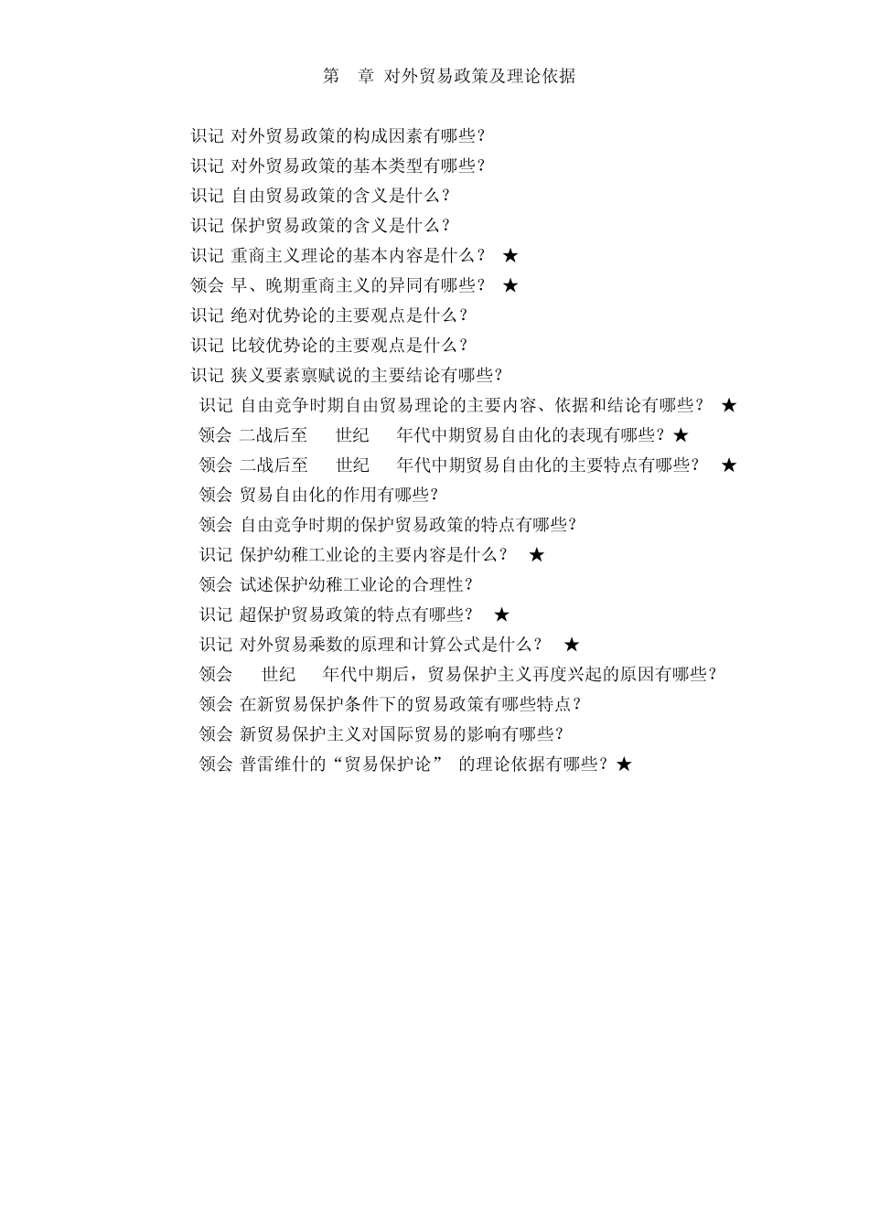 自考国际贸易理论与实务(2012新版)必背考点_第3页