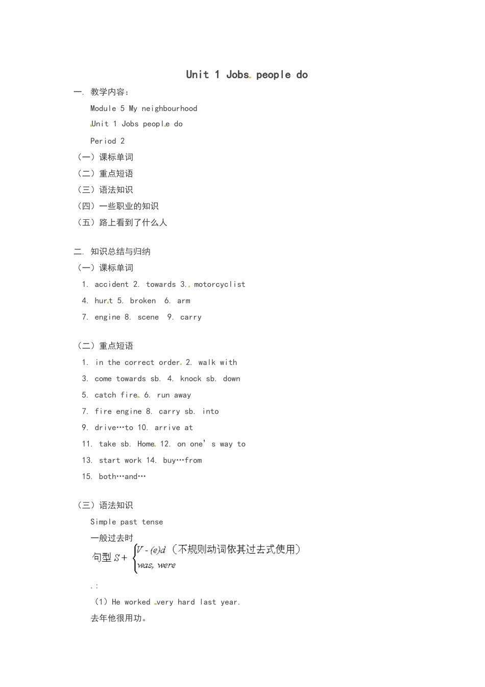 七上《Unit1-Jobs-people-do》word教学设计教案_第1页