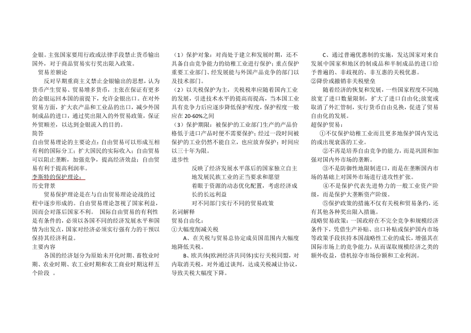 自考国际贸易理论与实务重点笔记_第2页