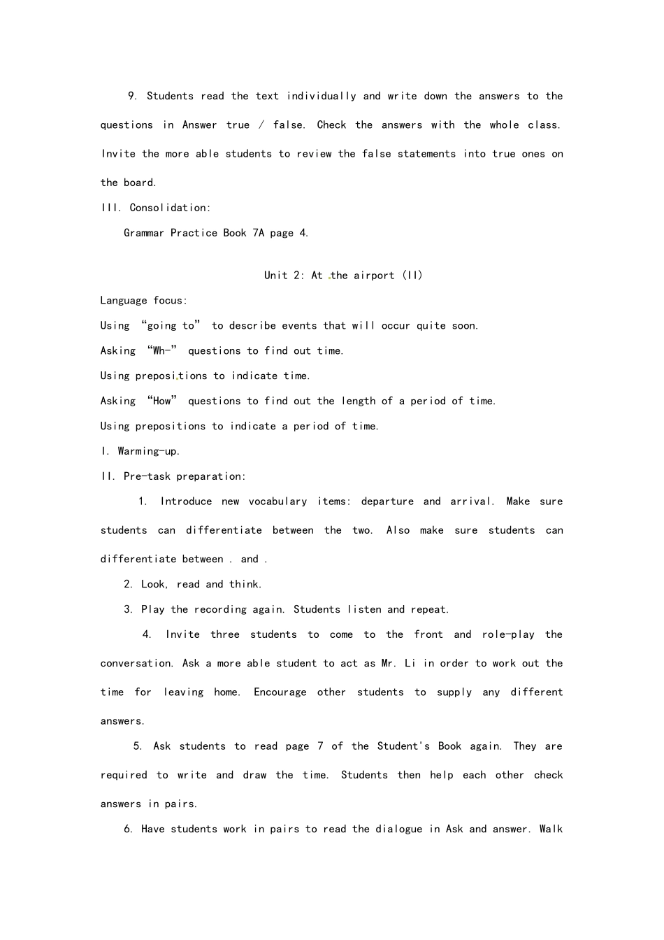 七上《Unit2-At-the-airport》word教学设计教案_第2页