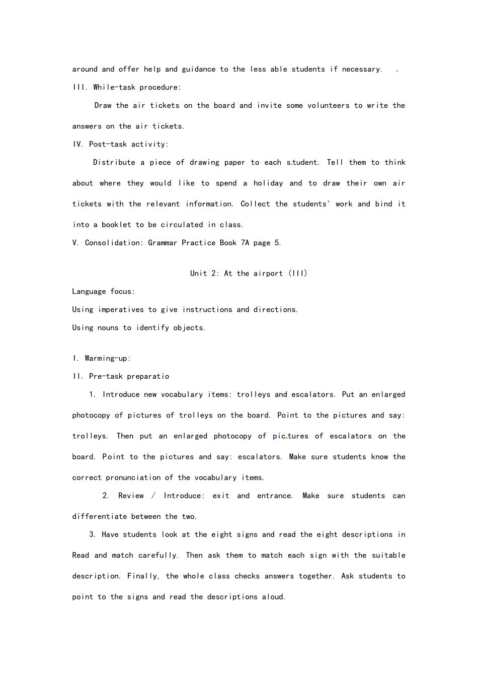 七上《Unit2-At-the-airport》word教学设计教案_第3页