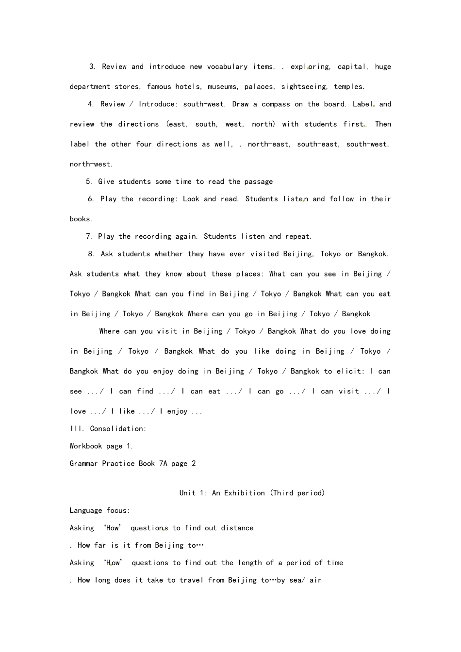 七上《unit1-an-ehibition》word教学设计教案_第3页