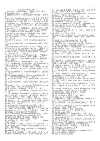 自考学位英语高频词汇