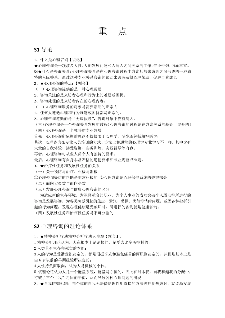 自考心理咨询与辅导常考重点05619_第1页