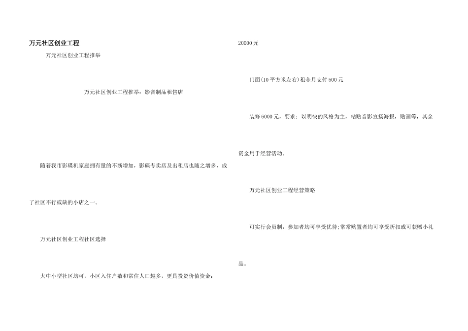 万元社区创业项目_第1页
