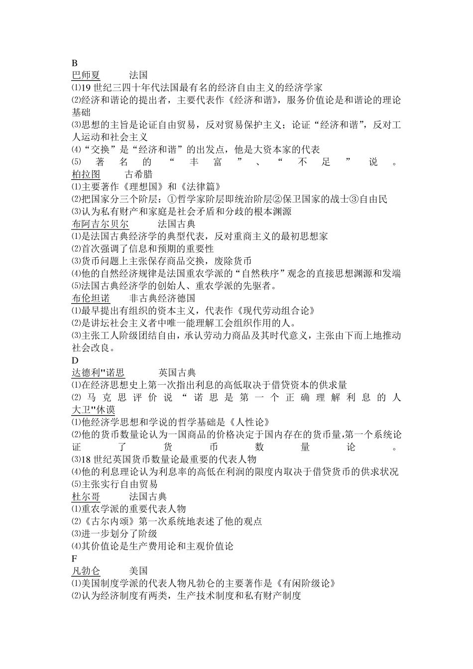 自考经济学经济思想史_第1页