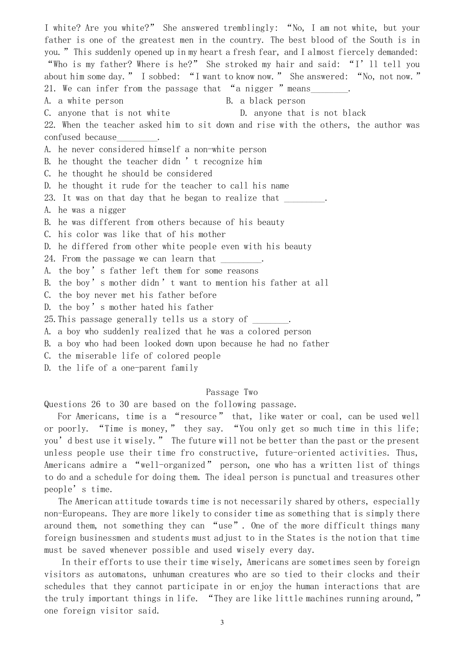 自考英语二历年真题及答案(20052013)大全_第3页