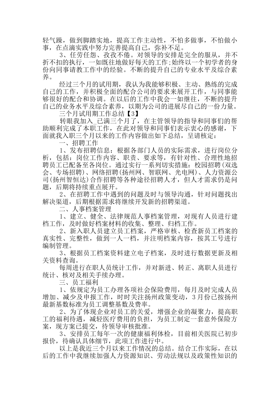 三个月试用期工作总结范文5篇_第3页