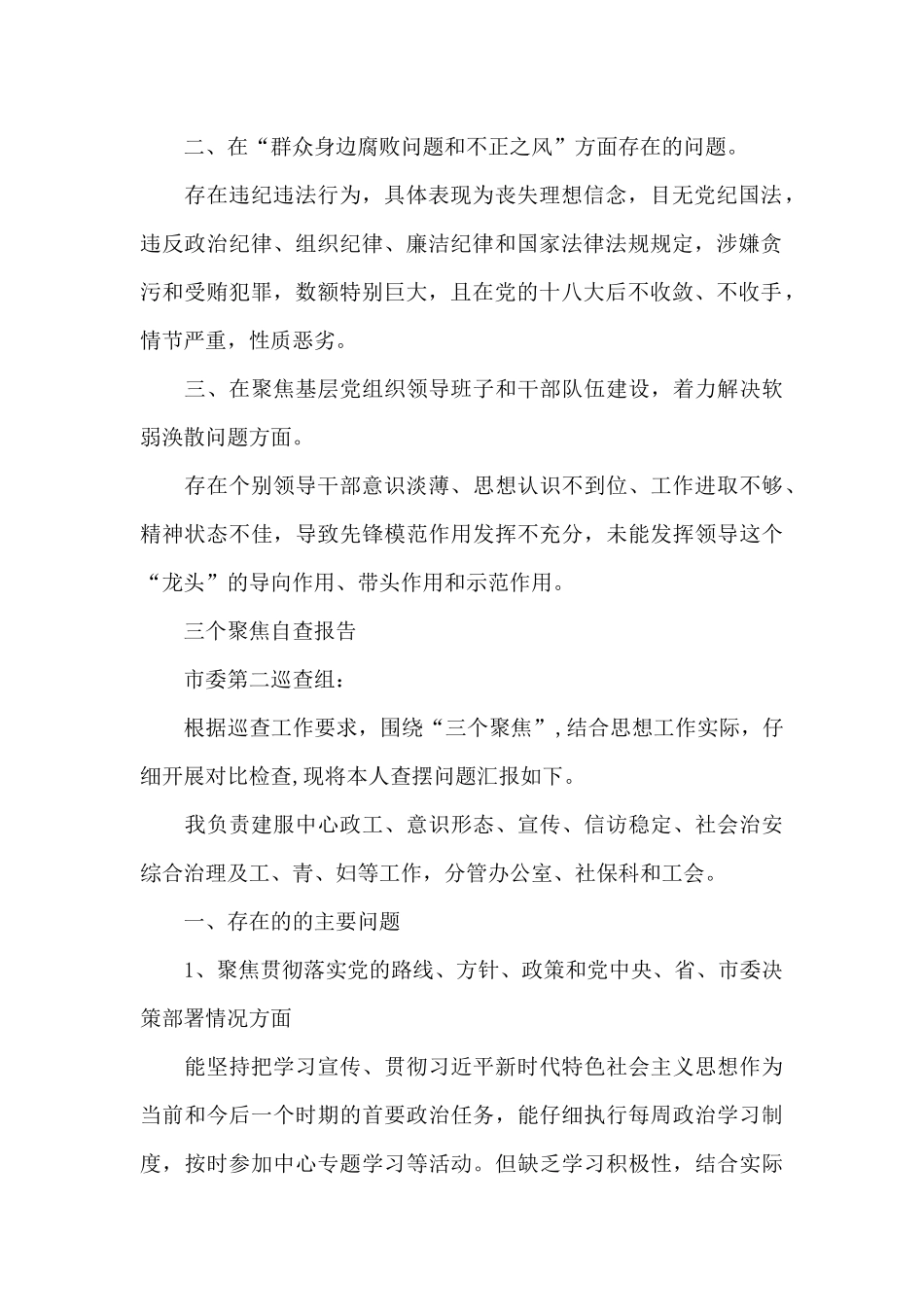 三个聚焦自查报告_第2页