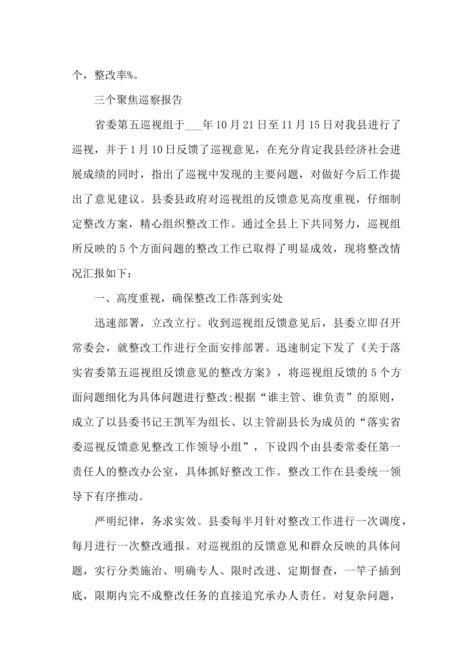 三个聚焦巡察报告_第3页