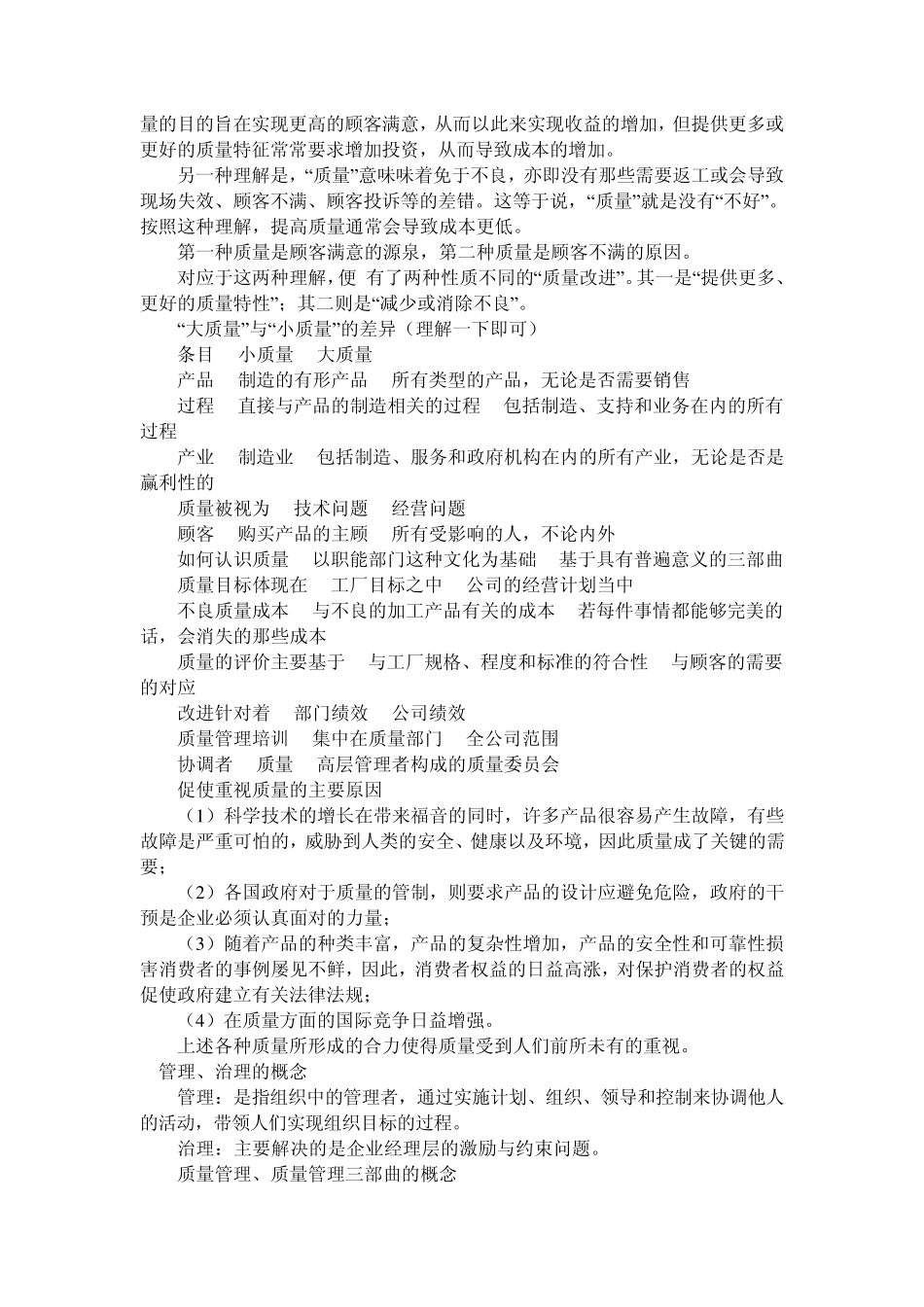 自考质量管理学各章重点知识点_第2页