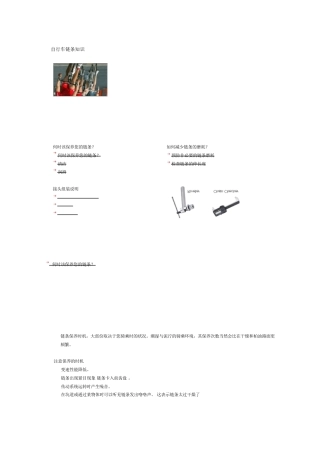 自行车链条知识及其保养