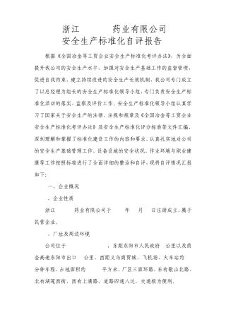 自评报告模板(通用)