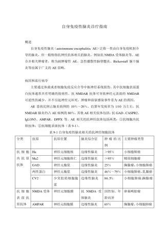 自身免疫性脑炎诊疗指南