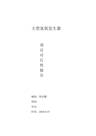 臭氧发生器可行性报告