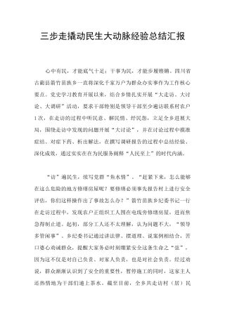 三步走撬动民生大动脉经验总结汇报