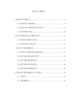 致密砂岩气藏综述