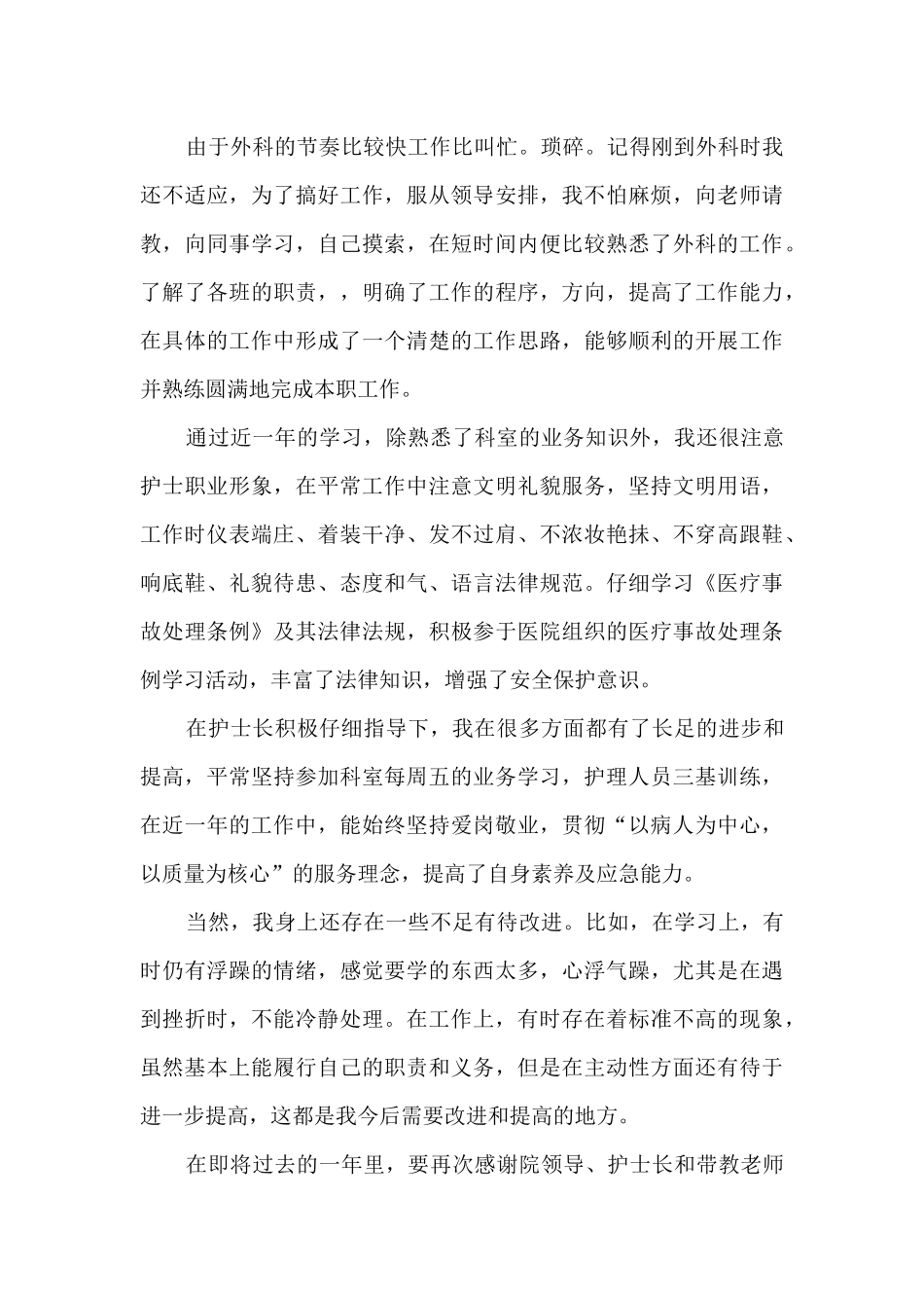 三甲医院护士个人工作总结2024精品_第2页