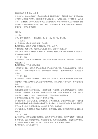 舌诊基本知识