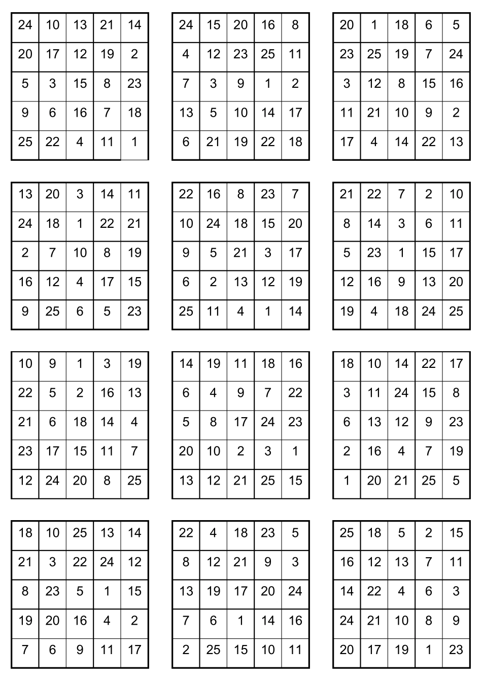 舒尔特方格(注意力训练表格)_第1页