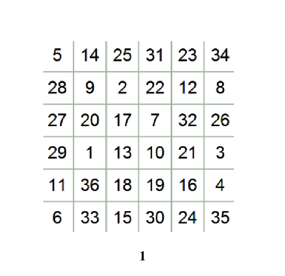 舒尔特方格6x6_第1页