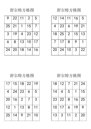 舒尔特方格图