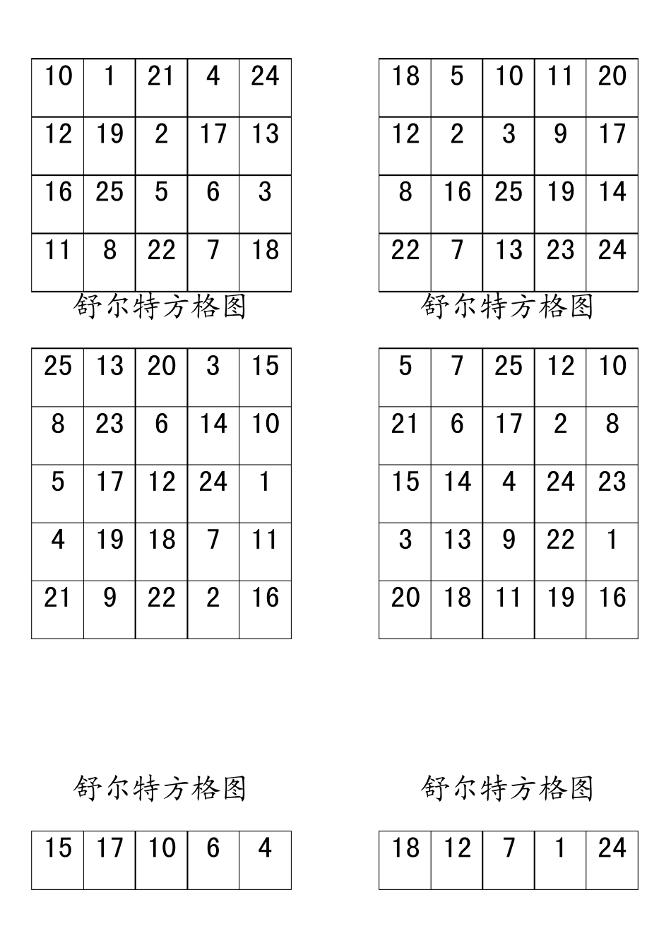 舒尔特方格图含说明_第3页