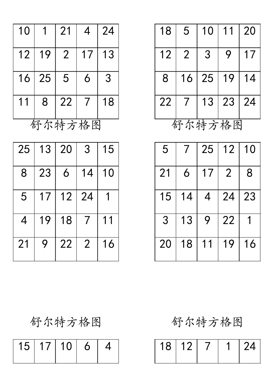 舒尔特方格图训练(儿童版)xls_第3页