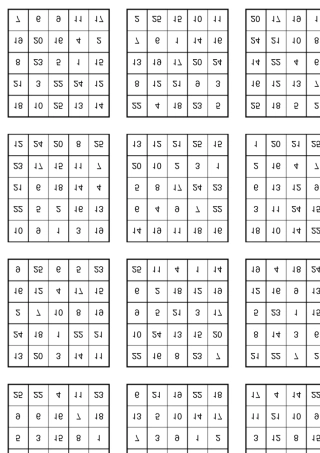 舒尔特方格注意力训练表格(A4高清打印版)