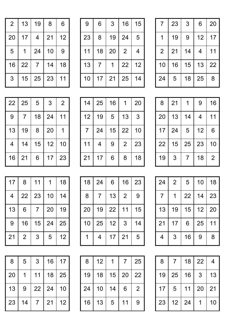 舒尔特方格注意力训练表格(可A4打印)_第2页
