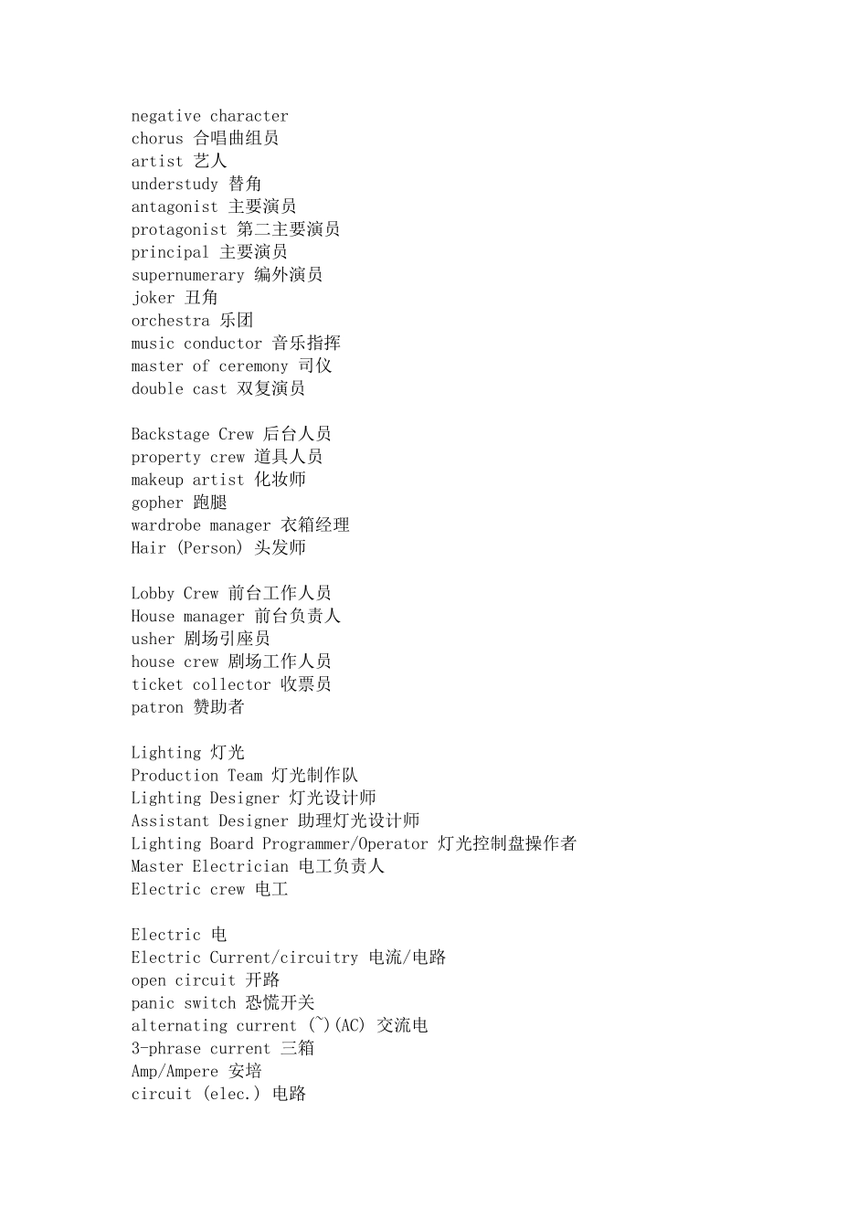 舞台英文术语_第2页